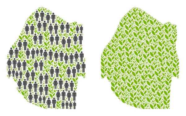 Demografi ve tarım Svaziland Haritası