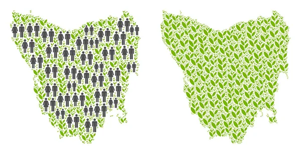 Demografi ve Flora Tazmanya Adası Haritası