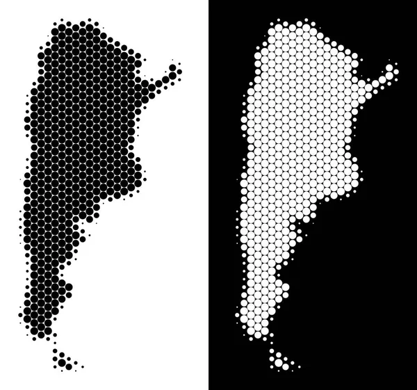 Dot halftone argentina karte — Stockvektor