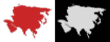 Noktalı yarım ton Asya harita