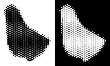 Noktalı yarım ton Barbados Haritası