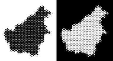 Nokta yarı ton Borneo Adası Haritası