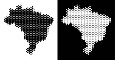 Noktalı yarım ton Brezilya harita