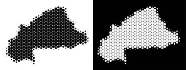 Noktalı yarım ton Burkina Faso Haritası