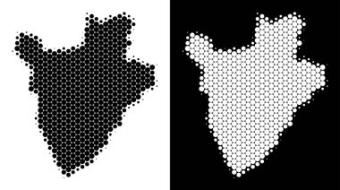 Noktalı yarım ton Burundi Haritası