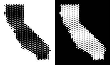 Nokta yarı ton California harita