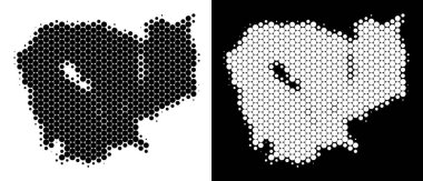 Noktalı yarım ton Kamboçya Haritası