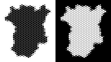 Nokta yarı ton Çeçenistan harita