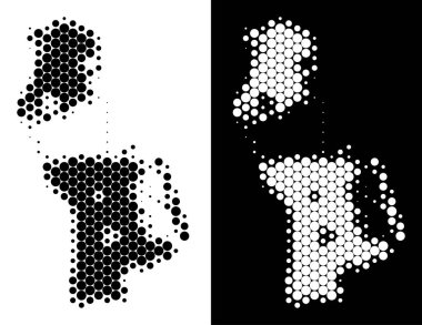 Noktalı yarım ton Çin Makao Haritası