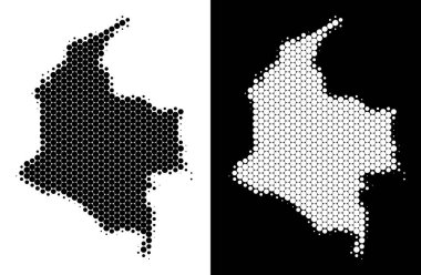 Noktalı yarım ton Kolombiya Haritası