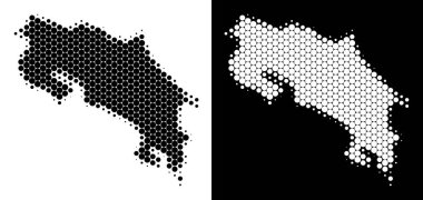 Noktalı yarım ton Kosta Rika Haritası