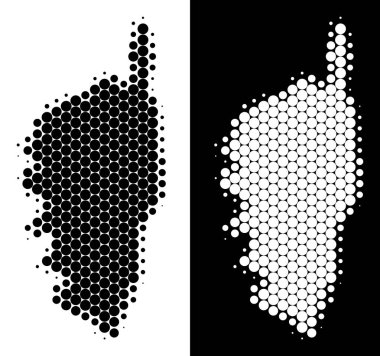 Noktalı yarım ton Korsika Fransa ada Haritası