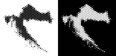 Nokta yarı ton Hırvatistan Haritası