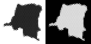 Nokta yarı ton Demokratik Cumhuriyeti Kongo Haritası