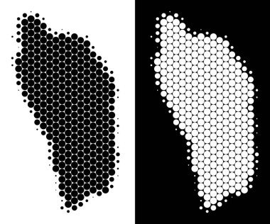 Nokta yarı ton Dominica ada Haritası