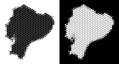 Noktalı yarım ton Ekvador Haritası