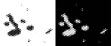 Noktalı yarım ton Galapagos Adaları Haritası