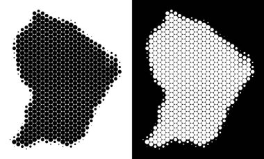 Nokta yarı ton Fransız Guyanası Haritası