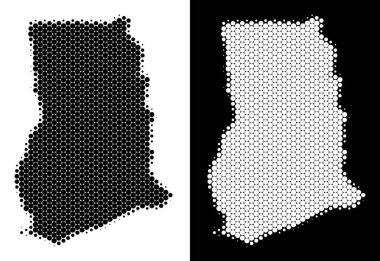 Noktalı yarım ton Gana harita