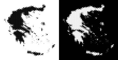 Noktalı yarım ton Yunanistan Haritası