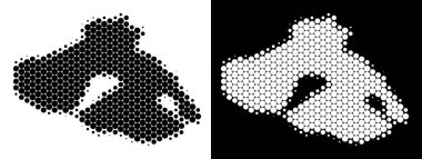 Nokta yarı ton Yunan midilli (ada) harita