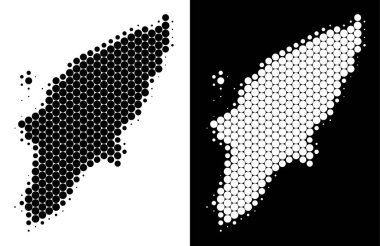 Nokta yarı ton Yunan Rodos Adası Haritası