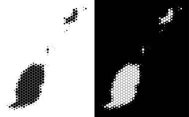 Noktalı yarım ton Grenada harita