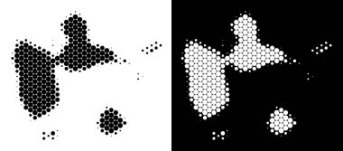 Noktalı yarım ton Guadeloupe harita