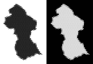 Noktalı yarım ton Guyana Haritası