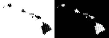 Noktalı yarım ton Havaii Adaları Haritası