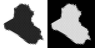 Noktalı yarım ton Irak Haritası