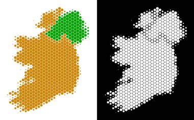 Noktalı yarım ton İrlanda ülkeler harita