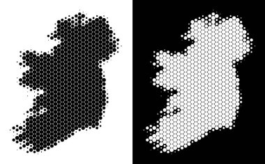 Nokta yarı ton İrlanda ada Haritası