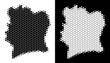 Nokta yarı ton Fildişi Sahili haritası