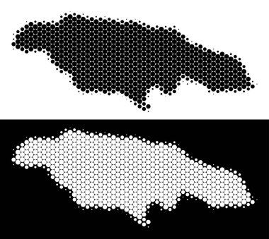 Noktalı yarım ton Jamaika haritası