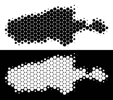 Noktalı yarım ton Kanguru Adası Haritası