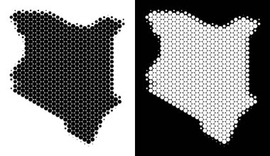 Nokta yarı ton Kenya harita