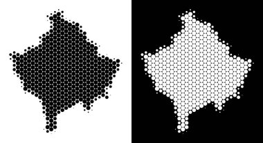 Nokta yarı ton Kosova Haritası