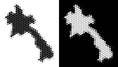 Noktalı yarım ton Laos Haritası