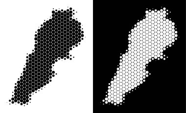 Nokta yarı ton Lübnan harita