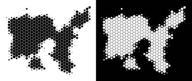 Noktalı yarım ton Limnos Yunan Adası Haritası