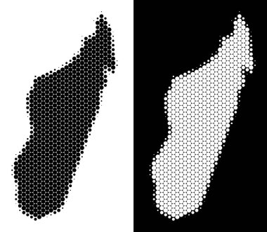 Noktalı yarım ton Madagaskar Adası Haritası