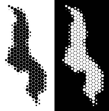 Noktalı yarım ton Malavi Haritası