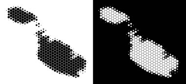 Noktalı yarım ton Malta Adası Haritası