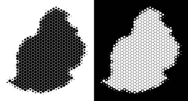 Noktalı yarım ton Mauritius Adası Haritası