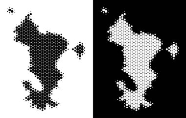 Noktalı yarım ton Mayotte Adası Haritası