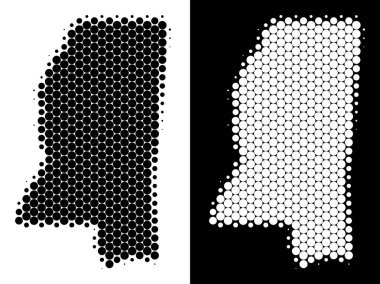 Nokta yarı ton Mississippi Devlet harita