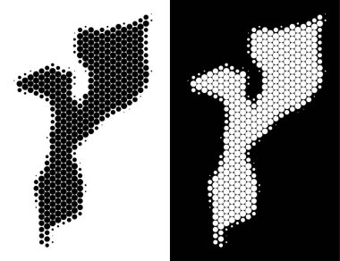 Nokta yarı ton Mozambik Haritası