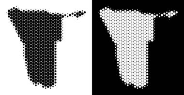 Noktalı yarım ton Namibya Haritası