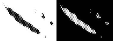 Noktalı yarım ton Yeni Kaledonya Adaları Haritası